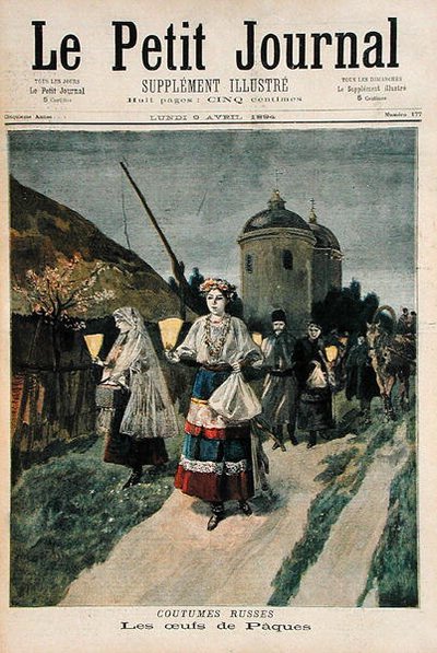 Een Russische Traditie, Paaseieren, illustratie uit Le Petit Journal, 9 april 1894 door French School